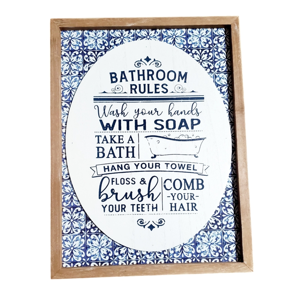 Bathroom Rules Wall Sign by Ashland.